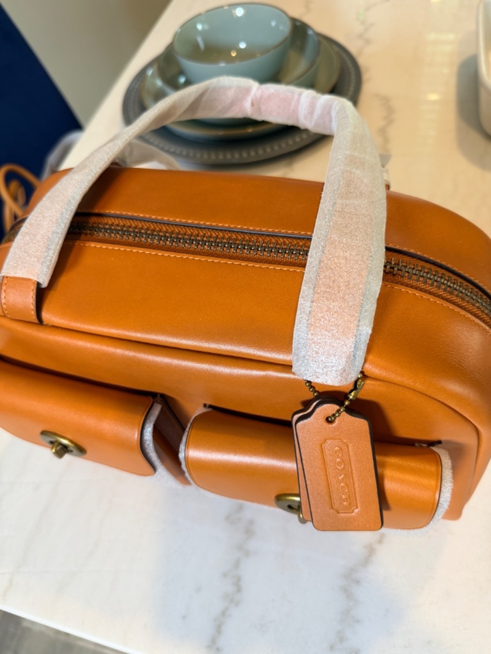 Coach Twin Turnlock Shoulder Bag Toffee - Picture 3 of 14
